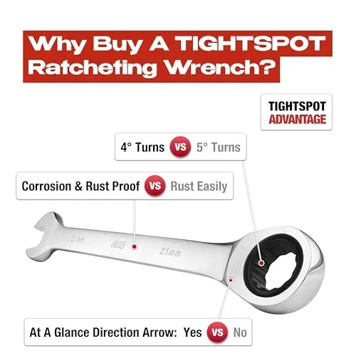 Jaeger 16pc MM/Metric TIGHTSPOT 90 tishli tishli kombinatsiyalangan kalitlar to'plami qulflanadigan tokchali - Metrik SET Ratchet Speed kalitlari va qulflanadigan tokchali g'ilof bilan - 2