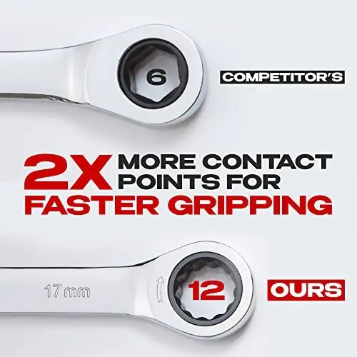 Jaeger 17 mm TIGHTSPOT Ratchet Wrench bilan nozik harakat va metrik tor joylar bilan loyihalar uchun qattiqlashtirilgan, sayqallangan po'lat - 2