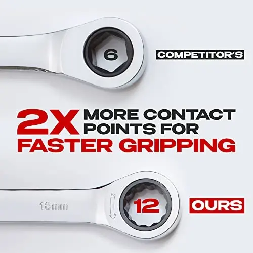 Jaeger 18 mm Ratchet Combination Wrench with 90-Tooth Ratcheting Precision and Hardened, Polished Steel for Projects with Metric Tight Spaces - 2