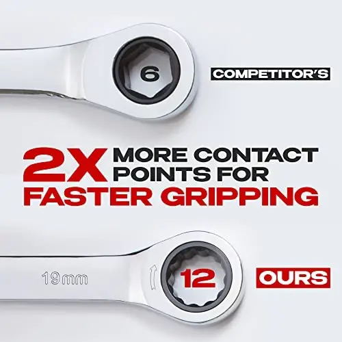 Jaeger 19 mm TIGHTSPOT Ratchet Wrench aniq harakat va metrik qattiq joylar bilan loyihalar uchun qattiqlashtirilgan, sayqallangan po'lat bilan - JAEGER (1)