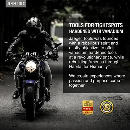 Jaeger 19 mm TIGHTSPOT Ratchet Wrench aniq harakat va metrik qattiq joylar bilan loyihalar uchun qattiqlashtirilgan, sayqallangan po'lat bilan - 6