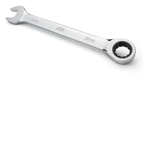 Jaeger 20 mm Ratchet Wrench with 90-Tooth Ratcheting Precision and Hardened, Polished Steel for Projects with Metric Tight Spaces - JAEGER
