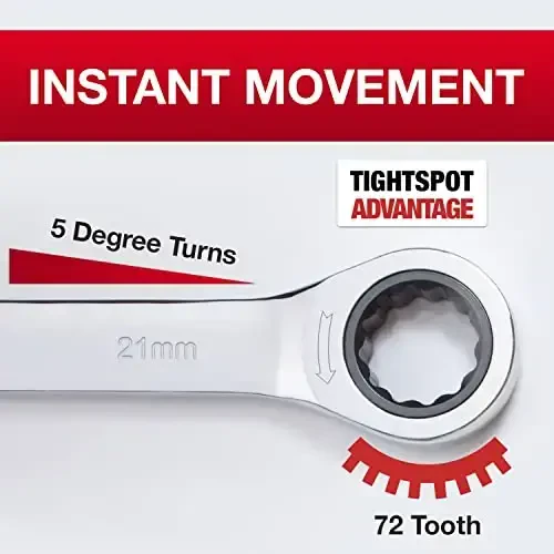 Jaeger 21 mm Ratchet Wrench with Precision Ratcheting and Hardened, Polished Steel for Projects with Metric Tight Spaces - 4