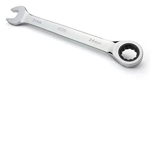 Jaeger 24 mm TIGHTSPOT Ratchet Wrench with Precision Movement and Hardened, Polished Steel for Projects with Metric Tight Spaces 