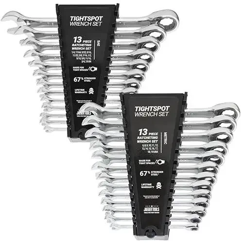 Jaeger 26pc TIGHTSPOT Ratcheting Wrench Master Set - Metric & Inch/SAE Combination Sizes - 1