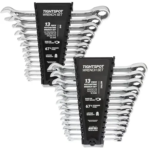 Jaeger 26pc TIGHTSPOT Ratcheting Wrench Master Set - Metric & Inch/SAE Combination Sizes - 1