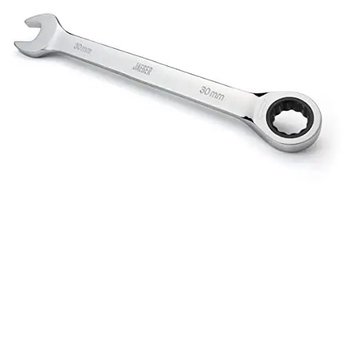 Jaeger 30 mm Ratchet Combination Wrench bilan Metrik Cheklangan Joylar bilan Loyihalar uchun aniq harakat va qattiqlashtirilgan, polishinglangan po'latdan yasalgan. 