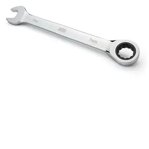 Jaeger 7 mm Ratchet Wrench bilan aniq tishli va metrik tor joylar bilan loyihalar uchun qattiqlashtirilgan, silliqlangan po'lat - JAEGER