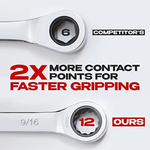 Jaeger 9/16 Inch Ratcheting Wrench with Upgraded 4° Ratcheting Precision and Hardened, Polished Steel for Projects with Tight Spaces - 2
