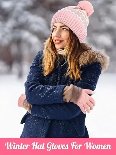 JaGely 6 Pcs Women Winter Beanie Hat Gloves Set Warm Knitted Hats and Touchscreen Gloves Lady Cold Winter Gifts for Christmas - 5