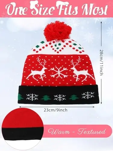 JaGely 6 Pcs Women Winter Beanie Hat Gloves Set Warm Knitted Hats and Touchscreen Gloves Lady Cold Winter Gifts for Christmas - 2