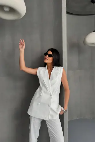 JAKAR KUMAŞ YELEK - PANTALON TAKIM - Oq - BÜYÜKBEDENIZ (1)