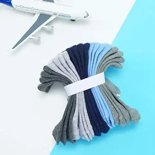 JAKIDAR 12 Pack Baby Toddler Socks Non Slip Grip Cotton Crew Socks for Boys Girls Infants Kids - 3