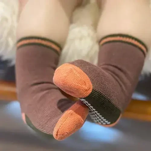 JAKIDAR 12 Pack Baby Toddler Socks Non Slip Grip Cotton Crew Socks for Boys Girls Infants Kids - 5