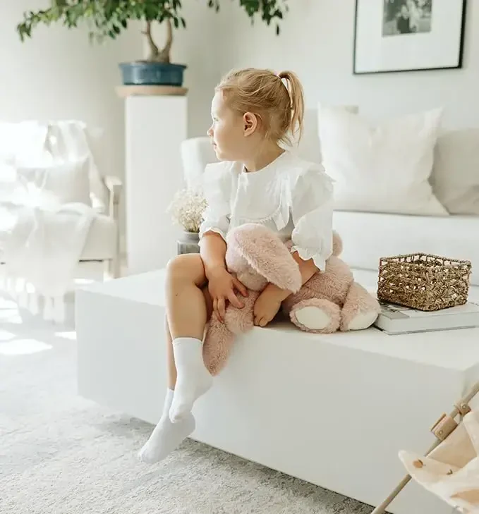 JAKIDAR 12 Pack Baby Toddler Socks Non Slip Grip Cotton Crew Socks for Boys Girls Infants Kids - 6