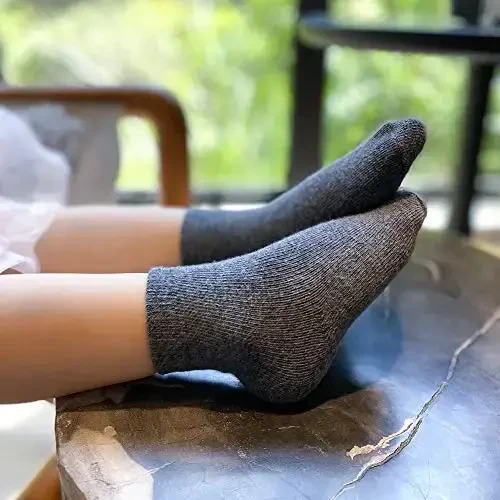 JAKIDAR 12 Pack Baby Toddler Socks Non Slip Grip Cotton Crew Socks for Boys Girls Infants Kids - 2