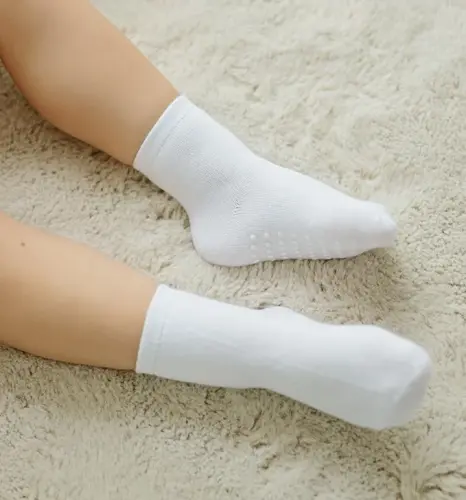 Baby Toddlers Crew Socks with Non-Slip Grip 12 Pack Cotton Stretch Socks | Soft Breathable Cotton, Non-Slip Sole Grips, for Hardwood/Tile Crawling, Walking, Daycare - 4