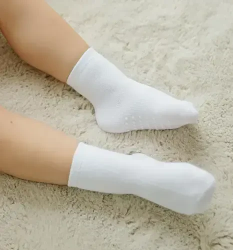 JAKIDAR 12 Pack Baby Toddler Socks Non Slip Grip Cotton Crew Socks for Boys Girls Infants Kids - 4