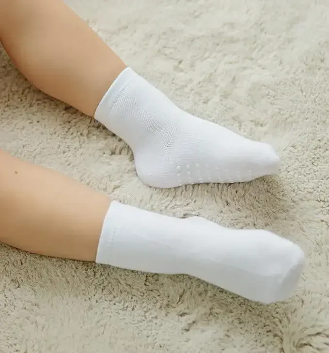 JAKIDAR 12 Pack Baby Toddler Socks Non Slip Grip Cotton Crew Socks for Boys Girls Infants Kids - 4