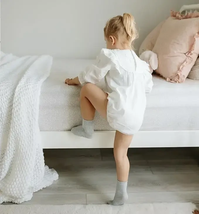 JAKIDAR 12 Pack Baby Toddler Socks Non Slip Grip Cotton Crew Socks for Boys Girls Infants Kids - 4