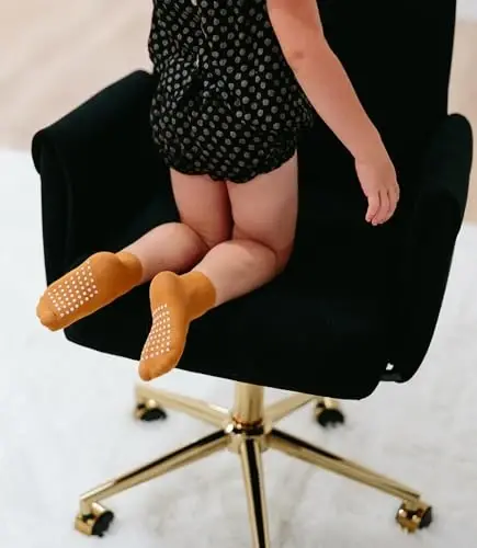 Baby Toddlers Crew Socks with Non-Slip Grip 12 Pack Cotton Stretch Socks | Soft Breathable Cotton, Non-Slip Sole Grips, for Hardwood/Tile Crawling, Walking, Daycare - 4