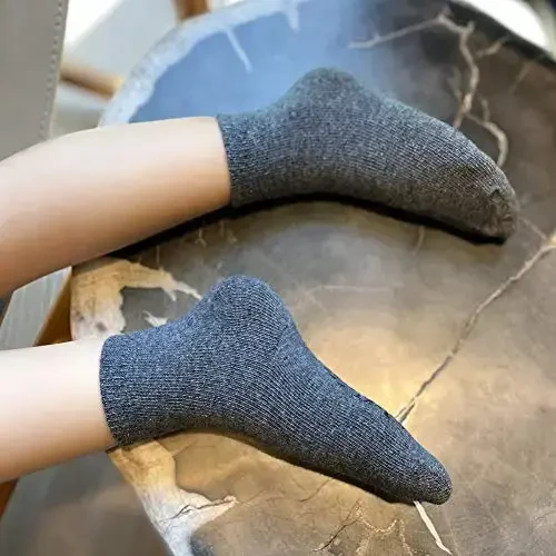 JAKIDAR 12 Pack Baby Toddler Socks Non Slip Grip Cotton Crew Socks for Boys Girls Infants Kids - 6