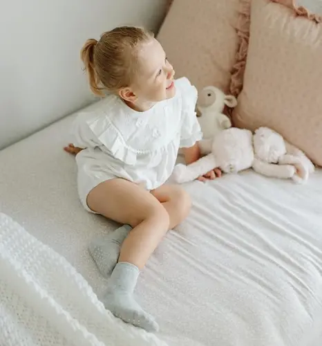 Baby Toddlers Crew Socks with Non-Slip Grip 12 Pack Cotton Stretch Socks | Soft Breathable Cotton, Non-Slip Sole Grips, for Hardwood/Tile Crawling, Walking, Daycare - 3
