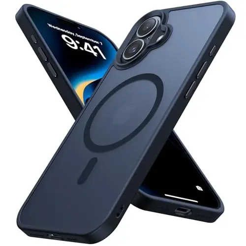 JAME Magnetic for iPhone 16 Plus Case, [Compatible with Magsafe], [Military-Grade Protection], Shockproof Slim Fit Protective Phone Case for iPhone 16 Plus, 6.7-inch, Black Translucent 
