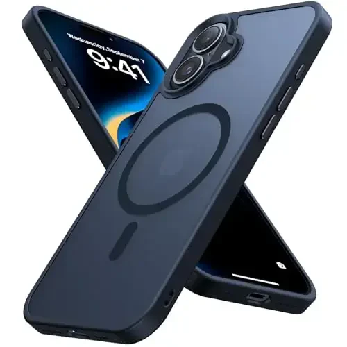 JAME Magnetic for iPhone 16 Plus Case, [Compatible with Magsafe], [Military-Grade Protection], Shockproof Slim Fit Protective Phone Case for iPhone 16 Plus, 6.7-inch, Black Translucent - JAME