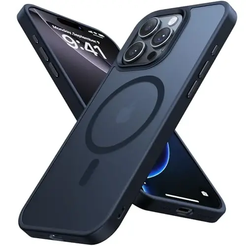 JAME Magnetic for iPhone 16 Pro Max Case, [Compatible with Magsafe], [Military-Grade Protection], Shockproof Slim Fit Protective Phone Case for iPhone 16 Pro Max, 6.9-inch, Black Translucent 