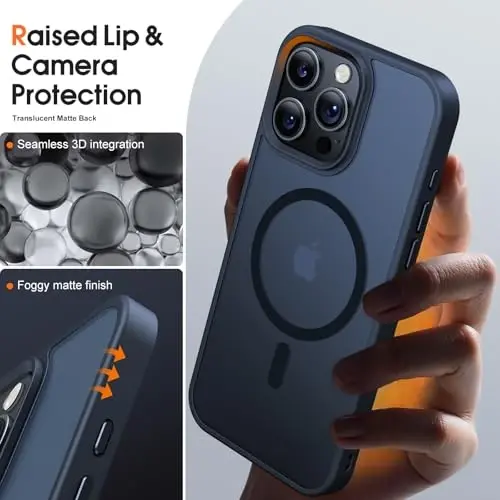 JAME Magnetic for iPhone 16 Pro Max Case, [Compatible with Magsafe], [Military-Grade Protection], Shockproof Slim Fit Protective Phone Case for iPhone 16 Pro Max, 6.9-inch, Black Translucent - 6