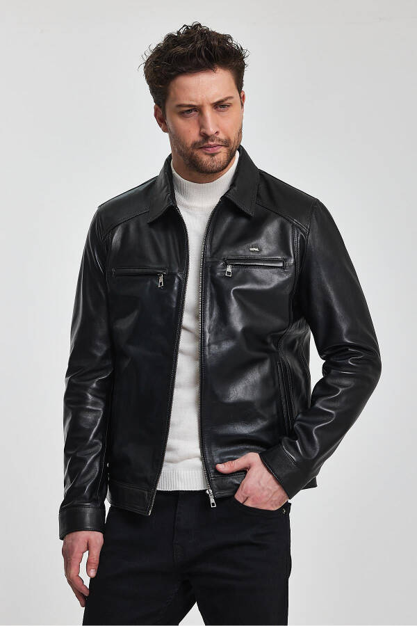 James Black Leather Jacket - 9