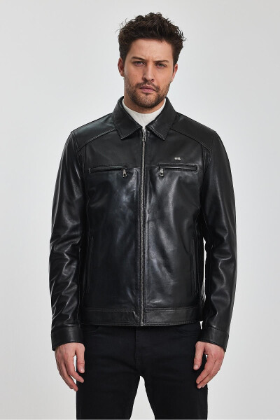 James Black Leather Jacket - 11