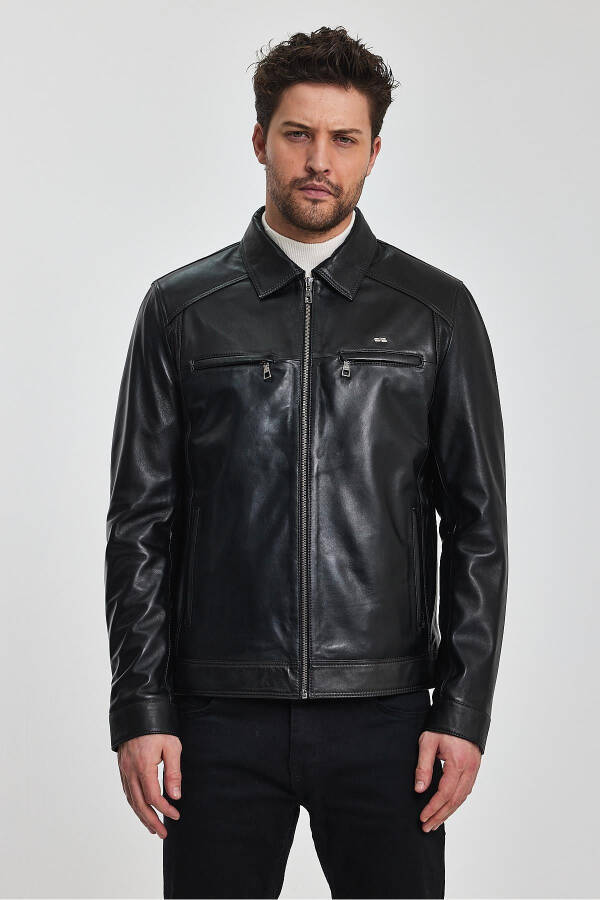 James Black Leather Jacket - 11