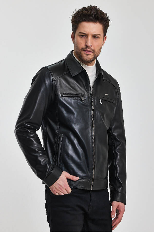 James Black Leather Jacket - 12