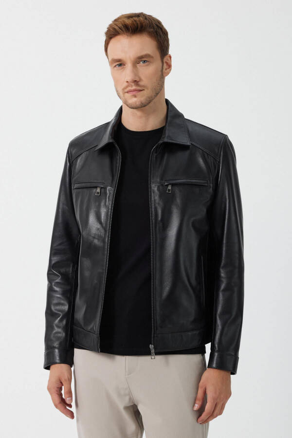 James Black Leather Jacket - 3