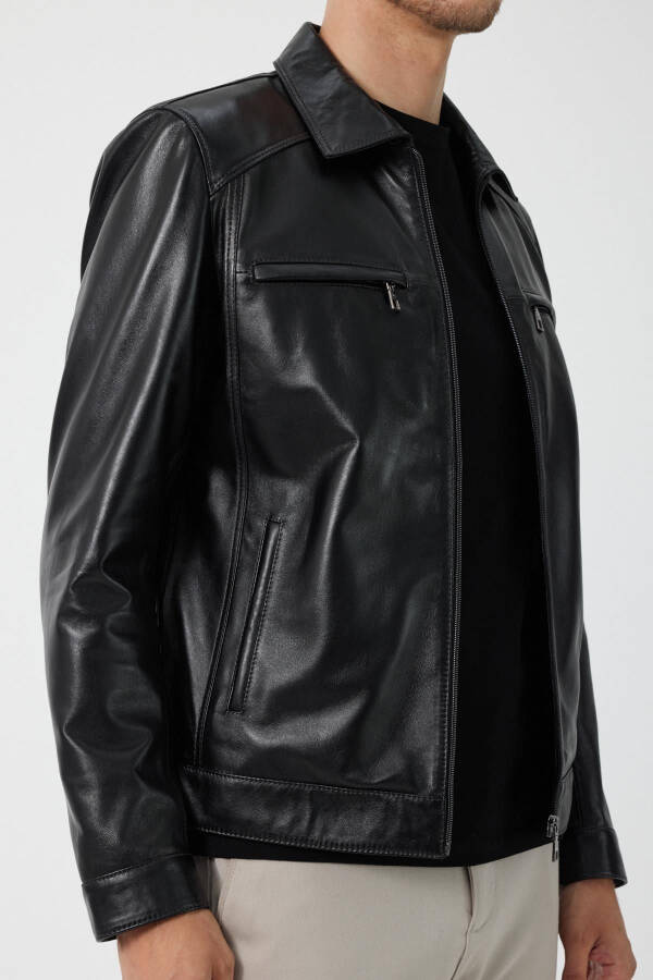 James Black Leather Jacket - 7