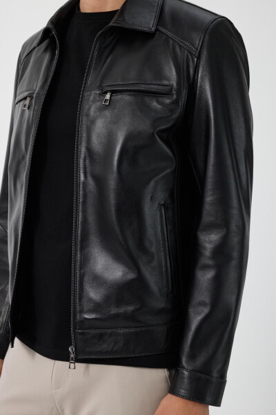 James Black Leather Jacket - 8