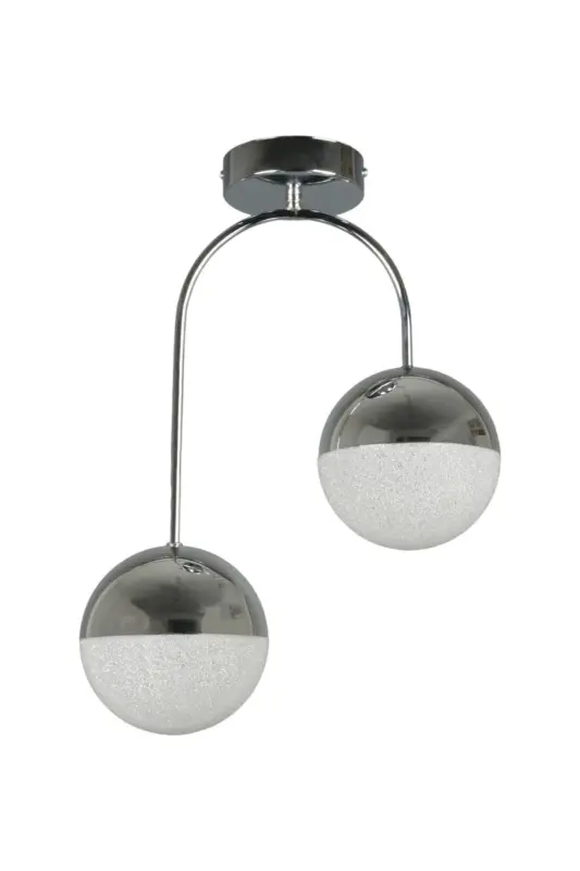 Janin Modern Osma Chiroqli Krom Rangli Korpus Salon - Oshxona - Yotoq Xonasi Led 2 Talik Lyustra-KromLed - 2