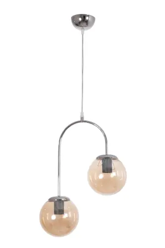 Janin Modern Pendant Chrome Color Body Honeycomb Glass Living Room - Kitchen - Bedroom 2-Light Chandelier - Chrome Honeycomb 