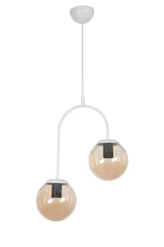Janin Modern Pendant White Body Glass Living Room - Kitchen - Bedroom 2-way Chandelier-White Honey 