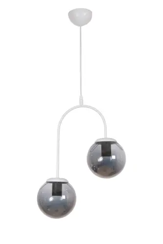 Janin Modern Pendant White Body Glass Living Room - Kitchen - Bedroom 2-way Chandelier-White Smoked 