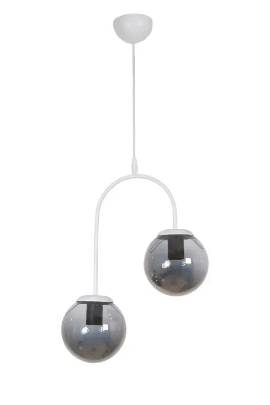 Janin Modern Pendant White Body Glass Living Room - Kitchen - Bedroom 2-way Chandelier-White Smoked - 1