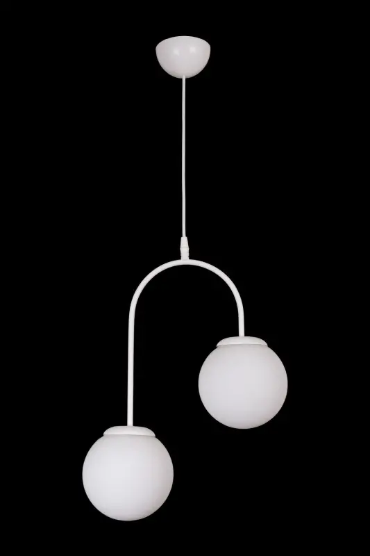 Janin Modern Pendant White Body Glass Living Room - Kitchen - Bedroom 2-way Chandelier-White White - FER AVIZE