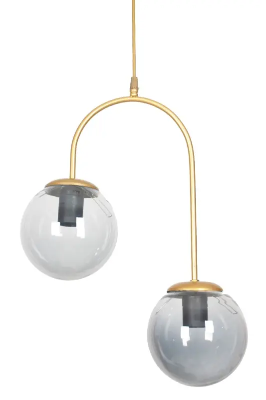 Janin Modern Sветильник Eskitma Rang Gövde Füme Oyna Salon - Oshxona - Yotoq xonasi 2 Li Avize-Gold Füme - 3