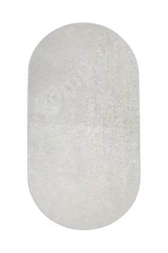 Janjanlı Oval Halı Açık Krem Salon Koridor Antre Mutfak Halısı Silinebilir Yolluk - DIJIDEKOR (1)