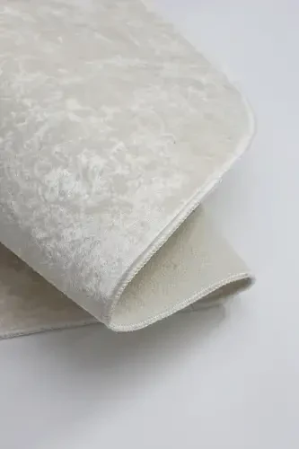Janjanlı Yuvarlak Halı Açık Krem Salon Koridor Antre Mutfak Halısı Silinebilir - 4