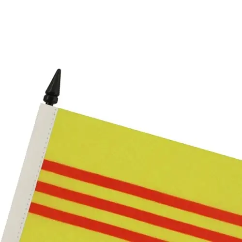 Janubiy Vyetnam Stol Bayrog'i 4'' x 6'' - Vyetnam Stol Bayrog'i 15 x 10 sm. - Qora plastik tayoq va asos - AZ FLAG - 4