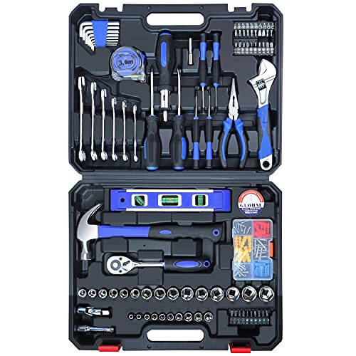 jar-owl 146-Piece Mixed Tool Set, Drive Socket Set, Auto Repair Tool Kit with Plastic Toolbox Storage Case - 1