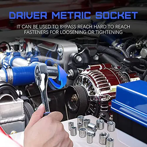 jar-owl 146-Piece Mixed Tool Set, Drive Socket Set, Auto Repair Tool Kit with Plastic Toolbox Storage Case - 6